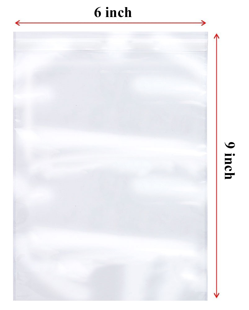 PB609-Zip Top 2mil Poly Bags 6x9 (100-Pcs)